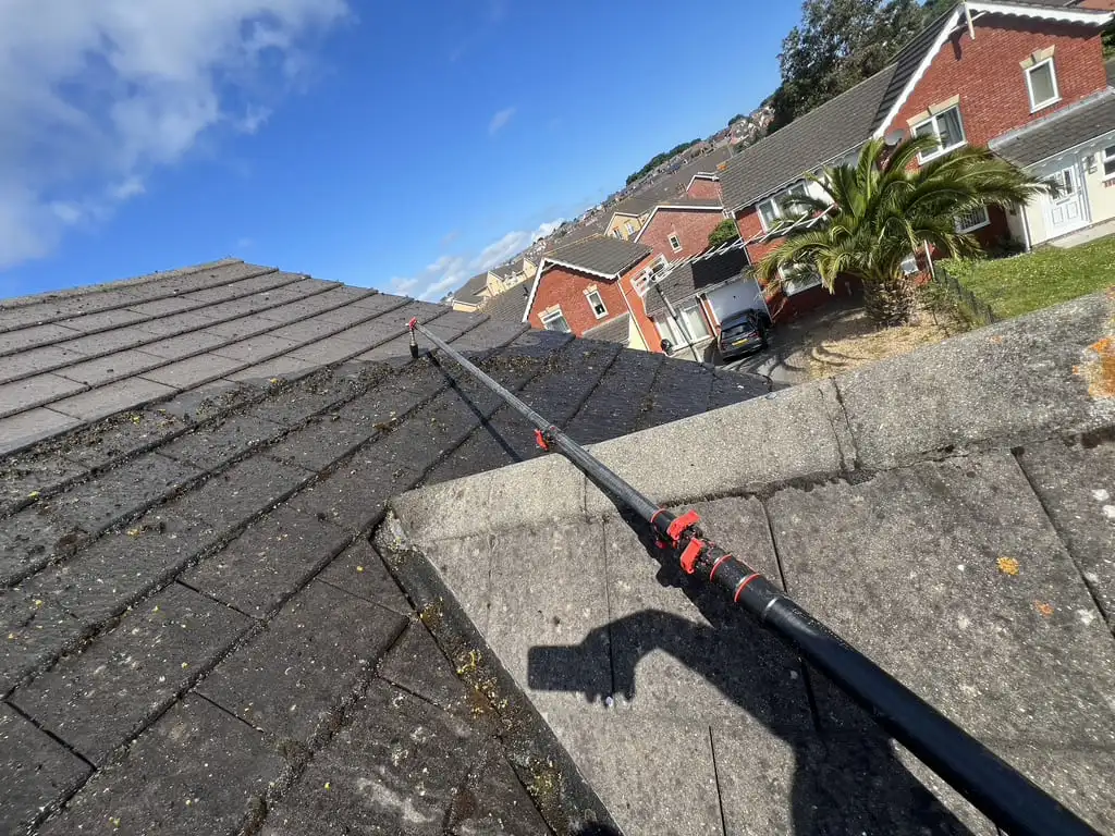 roof cleaning service cardiff before/after
